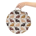 thumbnail image 2 of Elk Round Floor Cushion with Handle, Wild North American Animals Wapiti in Scandinavian Doodle, Decorative Pillow for Living Room & Dorms, 18" Round, Redwood Pale Coffee and Peach, by Ambesonne, 2 of 4