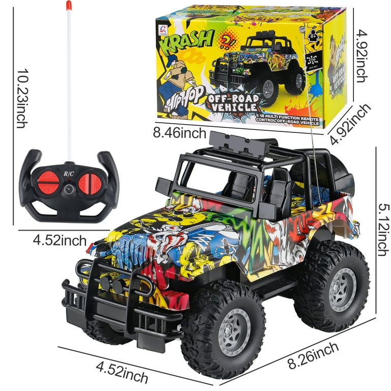 NETNEW RC Cars Toys for Boys 3-6 Years Jeep Monster Truck 1:18 Remote  Control Car 2.4GHz Off Road All Terrain Truck