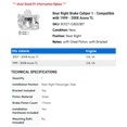 thumbnail image 2 of Rear Right Brake Caliper 1 - Compatible with 1999 - 2008 Acura TL - Autopart Premium, 2 of 2