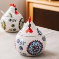 thumbnail image 4 of Porcelain Condiment Pot with Lid and Spoon, 11oz Salt Bowl Sugar Bowl for Kitchen, Chicken Shape, 4 of 6