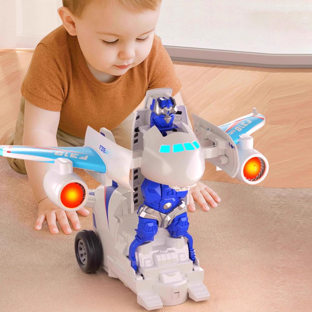 Transformation Airplane Robot Toys Airplane Models with Lights & Sounds Birthday For Childrens Toys Girls Boys Toy Car Gifts 1 Airplane boys, avoidance tech sound and plane boys plane trans