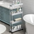 thumbnail image 1 of Carrito de almacenamiento SPACELEAD Slim de 4 niveles para oficina, cocina, gris, 1 of 6