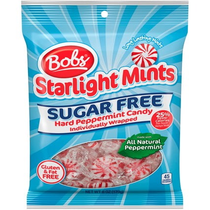 Bob's Starlight Peppermint Candy, Sugar Free, 6 oz (6 Ct)