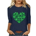 thumbnail image 5 of T-Shirt Ample à Manches Trois-Quarts et Col Rond Imprimé pour la Saint-Patrick pour Femmes, 5 of 5