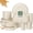 Beige, variant on GPED 20-Piece Wheat Straw Dinnerware Sets for 4, Unbreakable Plates and Bowls Sets, Microwave & Dishwasher Safe Lightweight Dishes Set with 10"/9"/6" Plates, Cups & Bowls, Mediterranean Palette