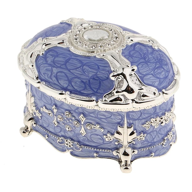 Cofre del tesoro para guardar joyas, pequeño estuche de recuerdo para el hogar Púrpura