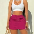 thumbnail image 3 of Womens Cargo Skirt  Casual Summer High Waisted Bodycon Pencil Ruched Mini Skirts Side Drawstring And Pockets, 3 of 4