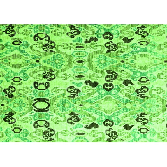 Ahgly Company Indoor Rectangle Oriental Green Modern Area Rugs, 8' x 12'