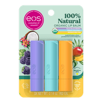 eos 100% Natural Lip Balm Variety Pack- Tropical Flavors, 0.14 oz, Pack of 3