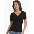 thumbnail image 5 of Long Sleeve Shirts for Women Basic Casual V Neck Tops Ribbed Slim Fitted Blouse, 5 of 6