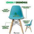 thumbnail image 3 of Silla Eames INMATMEX Azul 5 pz Minimalista Plástico con patas de madera, 3 of 9