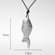 thumbnail image 5 of Collar con colgante de pez shaofei plata antigua vintage cadena larga de Cuerda de cera, 5 of 5