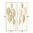 thumbnail image 3 of CosmoLiving by Cosmopolitan Gold Metal Tall Cut-Out Leaf Wall Decor with Gold Frame (2 Count), 3 of 8