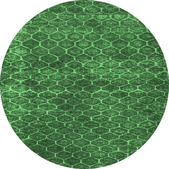 Ahgly Company Indoor Round Persian Emerald Green Bohemian Area Rugs, 4' Round