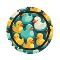 thumbnail image 3 of Rubber Duck Colorful Cartoon 2-in-1 Foldable Picnic Blanket Tote Bag Shoulder Handbag, Large Circular Outdoor Mat for Beach Camping Park, 3 of 5