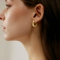 thumbnail image 4 of Lancharmed Gold Plated Women's Earrings,Gradient U Shape Thick Circle Earring Birthday Gift Moms, 4 of 7