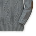 thumbnail image 3 of Hope & Henry Boys' Crewneck Cable Sweater with Elbow Patches, 3 of 3