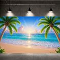 thumbnail image 6 of Tropical Design Beach Banner Summer Ocean Scene Vacation Party Backdrop for Beach Party Holiday Event Decoration, 6 of 6