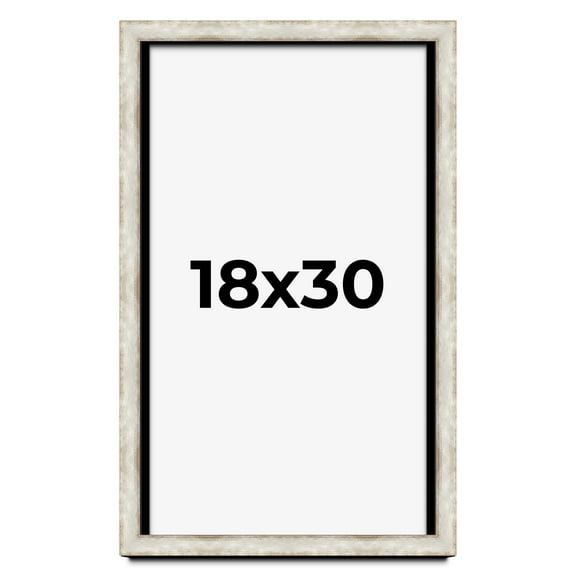 18x30 Shadow Box Frame Silver | 1.625 Inches Deep Real Wood Contemporary Shadowbox Display Frame |