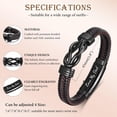 thumbnail image 5 of Mens Leather Bracelet Dad Gifts - Brown Braided Leather Infinity Knot Bracelets Engraved Love My Dad for Men, Daddy Jewelry Gift from Daughter Son for Father's Day Birthday, 5 of 6
