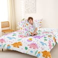 thumbnail image 4 of Metsweet Colorful Dinosaurs King Size Comforter Sets 3pcs, Cartoon Animal Dino Comforters King Size, Black Pink Purple,1 Comforter and 2 Pillowcases, 4 of 6
