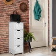 thumbnail image 5 of Bathroom Floor Storage Cabinet with 4 Drawers, White Wooden Organizer for Small Spaces, 5 of 5