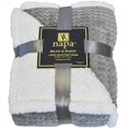 thumbnail image 1 of Tirrinia Super Soft Sherpa Throw Blanket Grey Chevron 50" x 60" Reversible Fuzzy Micro Plush All Season Fleece TV Blanket for Bed or Couch, 1 of 2