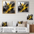 thumbnail image 4 of Designart "Evolving In Yellow Grey Liquid Ink II" Modern Geometric Canvas Wall Art, 4 of 5
