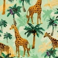 thumbnail image 6 of Orinice Giraffes Palm Trees Jungle Round Table Cover Stain Resistant Washable Indoor Outdoor Tablecloth Kitchen Dining Wedding Parties 100% Polyester Fiber 46-50, 6 of 8