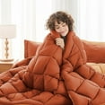 thumbnail image 2 of MUXHOMO 7 Pieces Queen Comforter Set, Reversible Bed in a Bag Queen Size, All Season Queen Bedding Set with Comforter, Flat Sheet, Fitted Sheet, Pillowcases & Shams, Burnt Orange & Camel, 2 of 18