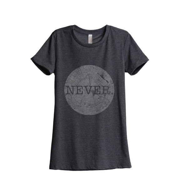 Thread Tank NEVER Women's Relaxed Crewneck T-Shirt Tee Charcoal X-Large