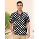 thumbnail image 2 of INSPIRE CHIC Camisa de lunares de verano para hombre, camisas hawaianas con patrón de manga corta y botones Negro M, 2 of 6