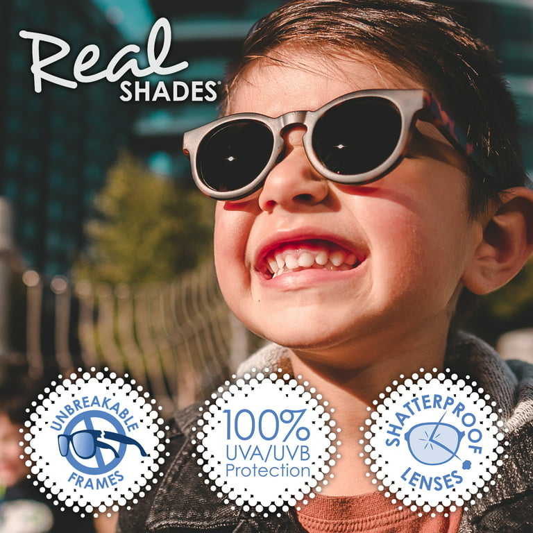 Real Shades Kids Chill Unbreakable UV Protection Fashion Sunglasses, Steel  Blue, Little Girl or Boy Age 4+ 