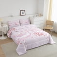 thumbnail image 3 of Girls Ballet Bedding Set,Ballet Swan Queen Comforter Set,Romantic Rose Down Comforter,Pink Dancing Swan Bed Set, 3 of 7