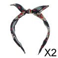 thumbnail image 1 of Paquete de 2-4 diademas para mujer con lazo, diadema elástica Alice, aro para el pelo, color negro 2 piezas, 1 of 8