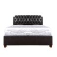 thumbnail image 2 of Contemporary Home Living Upholstered Faux Leather Tufted Panel Queen Bed - 88" - Brown, 2 of 6