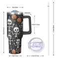 thumbnail image 2 of 40oz Halloween Tumbler with Handle, Spooky Bat Witch | Print | Halloween Gifts for Family & Friends | with Lids and Straws | Stainless Steel Insulated | Coffee Travel Mug, 2 of 5