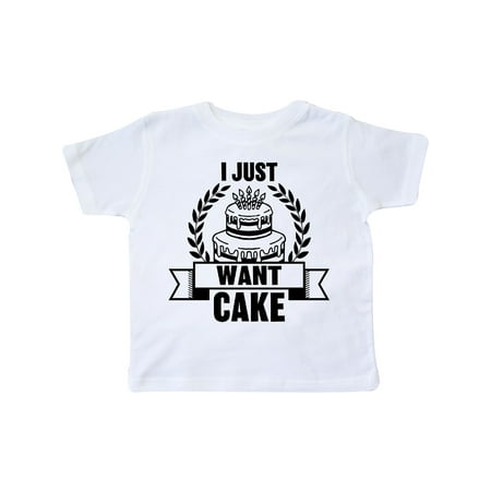 

Inktastic I Just Want Cake with Cake Gift Toddler Boy or Toddler Girl T-Shirt