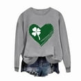 thumbnail image 5 of JTZGDY St. Patrick's Day Green Shirts for Women Cute Shamrock Heart Print Long Sleeve Crewneck Pullover Sweatshirts Fashion Holiday Graphic T-Shirts Trendy Cozy Outfit Clothes B-Gray XXL, 5 of 8