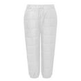 thumbnail image 2 of Ltctricy Snow Pants for Women Cotton Fleece Lined Elastic High Waisted Puffer Quilted Pants Padded Winter Warm Outwear Trousers(White,Large), 2 of 4