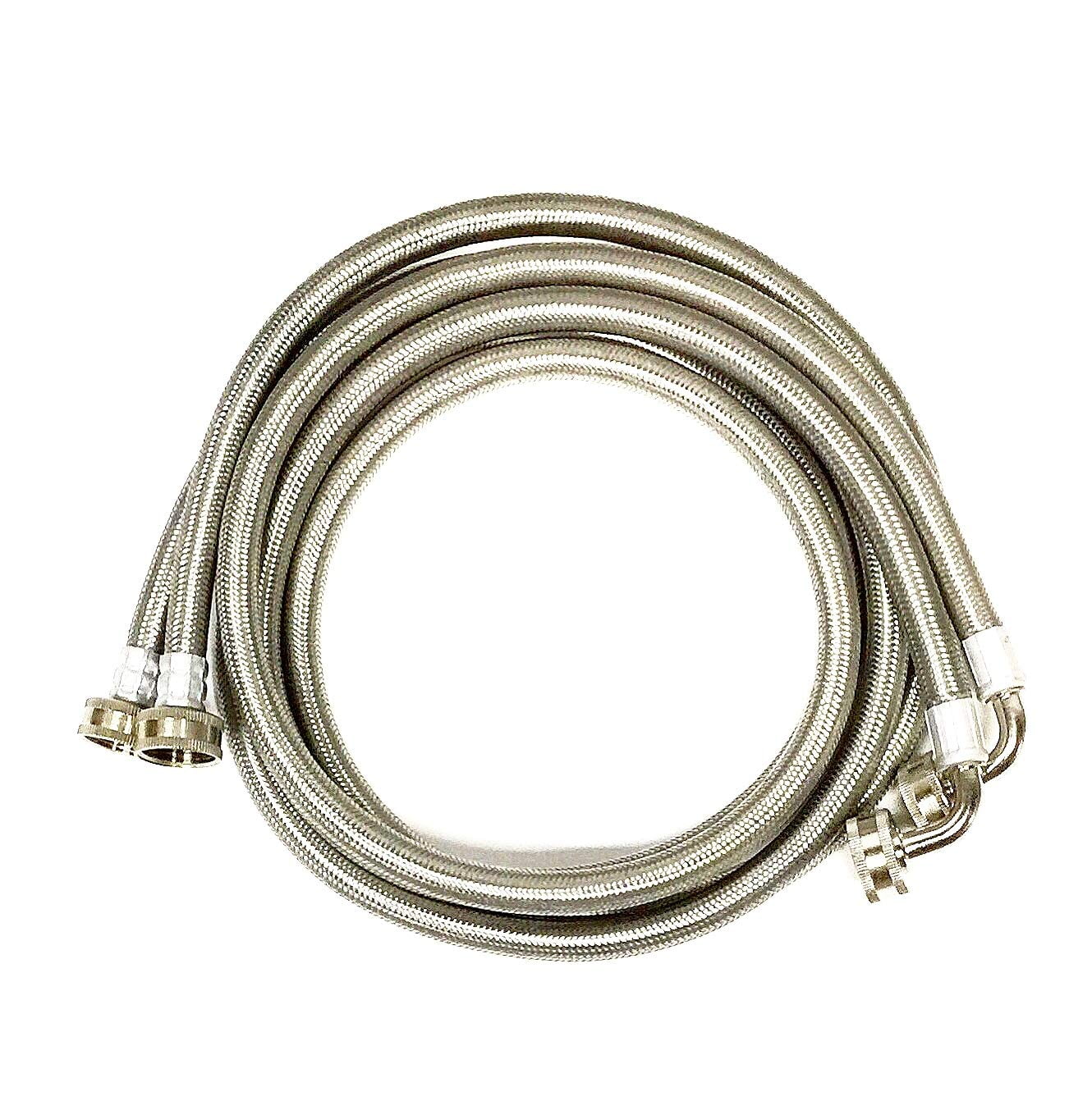 2Pack Premium Stainless Steel Washing Machine Hoses 5 FT NoLead