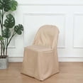 thumbnail image 3 of Efavormart Nude Polyester Folding Round Chair Cover, Reusable Or Disposable Stain Resistant Chair Cover for Wedding Party Event Banquet Catering, 3 of 11