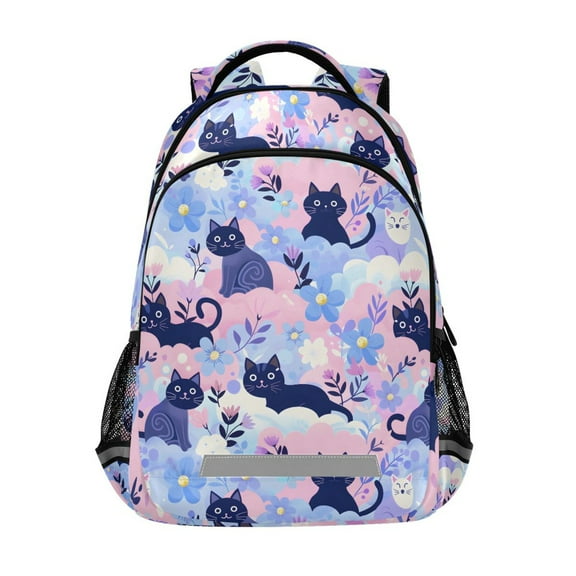 ALAZA Cats Flowers Backpack Elementary School Bag Bookbag Travel Rucksack