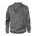 thumbnail image 4 of Wutalume Men's Outdoor Standing Collar Sweatshirt, Spring Casual Tops, Loose Fit Long Sleeve for Hiking and Leisure, Durable Material for Active Lifestyles,Gray M, 4 of 5