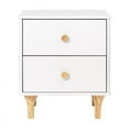 thumbnail image 3 of Namesake Lolly 2-Drawer Modern Wood Nightstand in White and Natural, 3 of 10