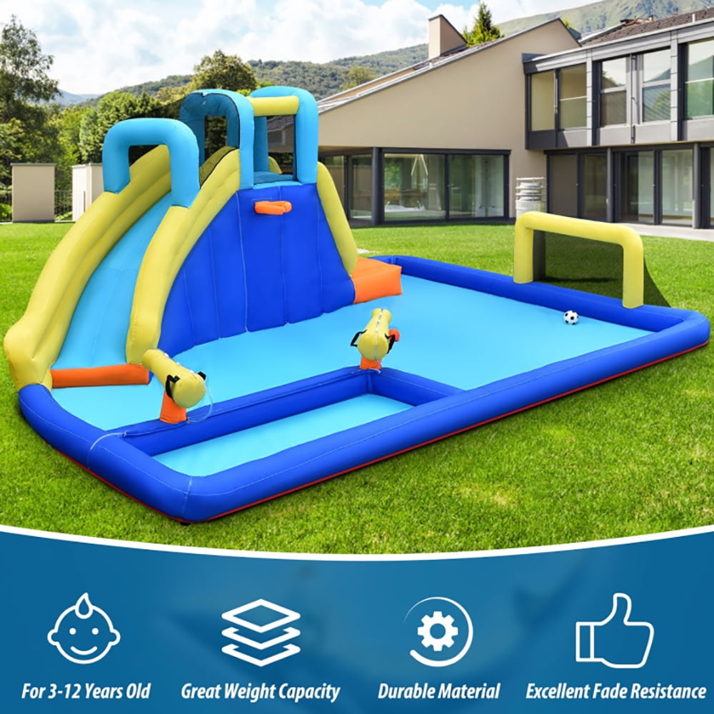 Aimee Lii 6-in-1 Inflatable Water Slide Jumping House without Blower, Kids Bounce House Water Slide