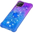 thumbnail image 3 of for Samsung Galaxy A22 4G (NOT 5G) Case w/Ring Holder,Samsung Galaxy M32 Clear Gradient Quicksand Glitter Flowing Liquid Floating Phone Case TPU Cover for Samsung Galaxy A22 4G JB Purple Navy, 3 of 7