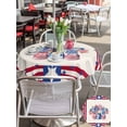 thumbnail image 4 of Outdoor Tablecloth with Umbrella Hole and Zipper, Independence Day Round Table Cloth 54 Inch Waterproof Tablecloth, Red Blue Flowers Patriotic Star Stripes Picnic Table Cover for Patio Camping, 4 of 7