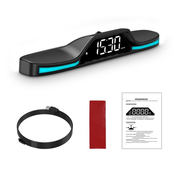 Riwesomey Velocímetro Digital para coche, pantalla LCD grande HUD con alerta de conducción fatigada, alarma de exceso de velocidad, medidor de Paneles de instrumentos para automóviles