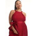 thumbnail image 4 of June & Vie Women's Plus Size Pleated Halter Maxi Dress, 4 of 6